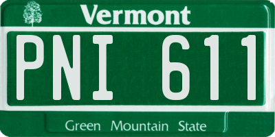 VT license plate PNI611