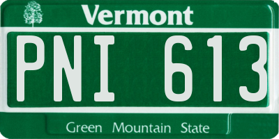 VT license plate PNI613