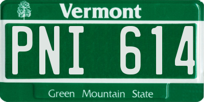 VT license plate PNI614