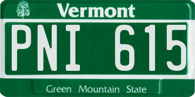 VT license plate PNI615