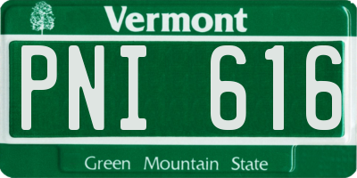 VT license plate PNI616