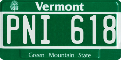 VT license plate PNI618