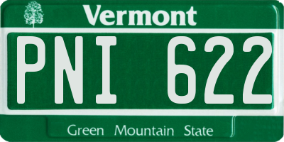 VT license plate PNI622