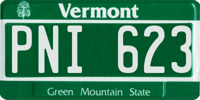 VT license plate PNI623