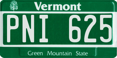VT license plate PNI625