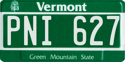 VT license plate PNI627