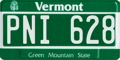 VT license plate PNI628