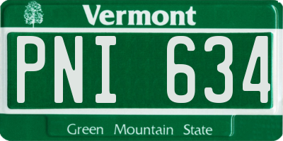 VT license plate PNI634