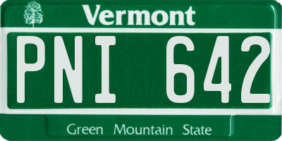 VT license plate PNI642