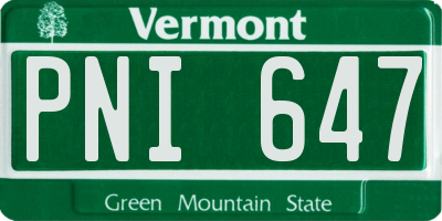 VT license plate PNI647