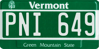 VT license plate PNI649