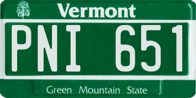 VT license plate PNI651