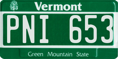 VT license plate PNI653