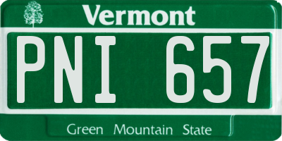 VT license plate PNI657
