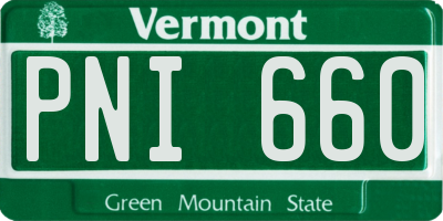 VT license plate PNI660