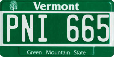 VT license plate PNI665