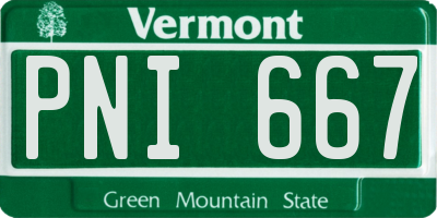 VT license plate PNI667
