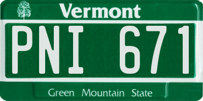 VT license plate PNI671