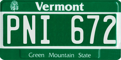 VT license plate PNI672
