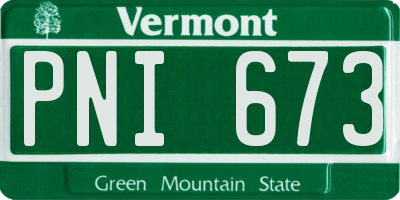 VT license plate PNI673