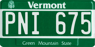 VT license plate PNI675