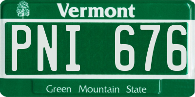 VT license plate PNI676