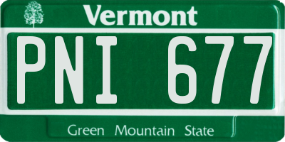 VT license plate PNI677