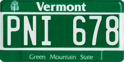 VT license plate PNI678