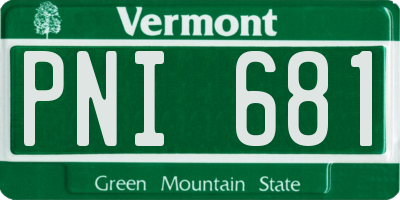 VT license plate PNI681