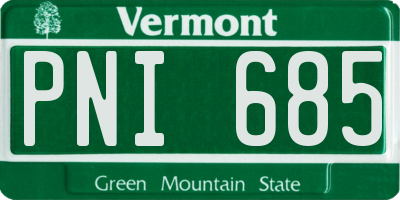 VT license plate PNI685