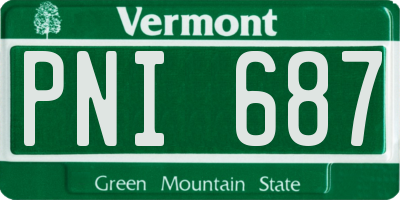 VT license plate PNI687