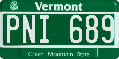 VT license plate PNI689