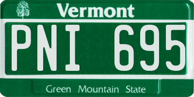 VT license plate PNI695