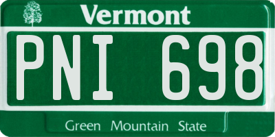 VT license plate PNI698