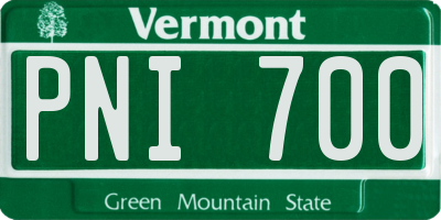 VT license plate PNI700