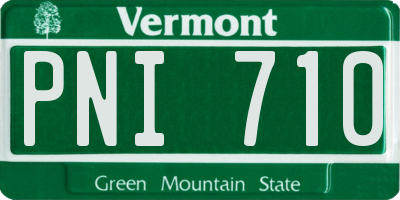 VT license plate PNI710