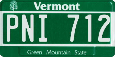 VT license plate PNI712