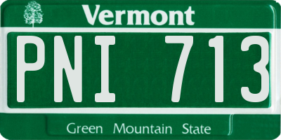 VT license plate PNI713