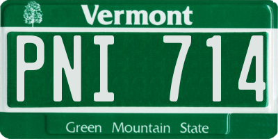 VT license plate PNI714