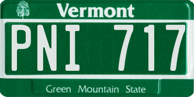 VT license plate PNI717