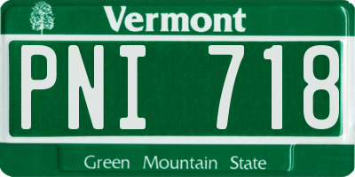 VT license plate PNI718