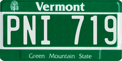 VT license plate PNI719