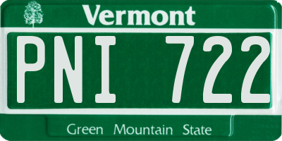 VT license plate PNI722