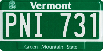 VT license plate PNI731