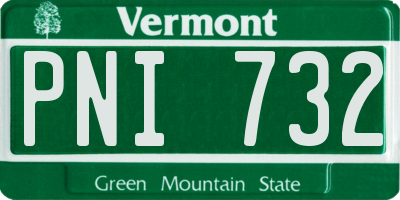 VT license plate PNI732