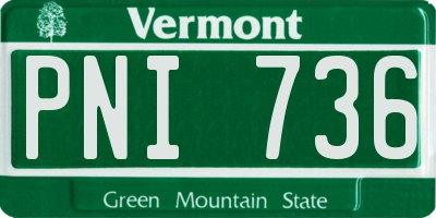 VT license plate PNI736