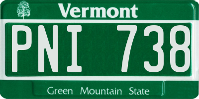 VT license plate PNI738