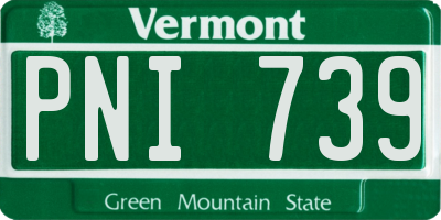 VT license plate PNI739