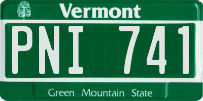 VT license plate PNI741