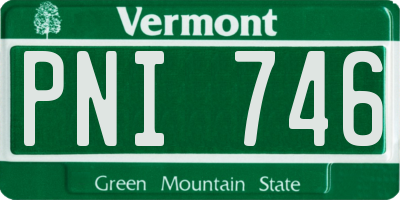 VT license plate PNI746